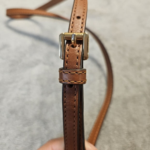 Michael Kors Brown Signature Coated Canvas and Leather Fulton Crossbody Bag - Picture 12 of 13